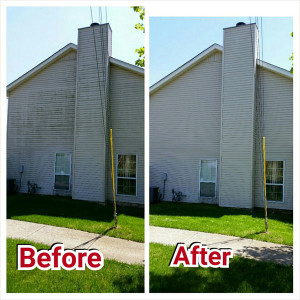 Before And After Power Washing Brick House Exterior Concrete Stain Patio Brick Steps